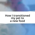 How I transitioned my pet to a new food