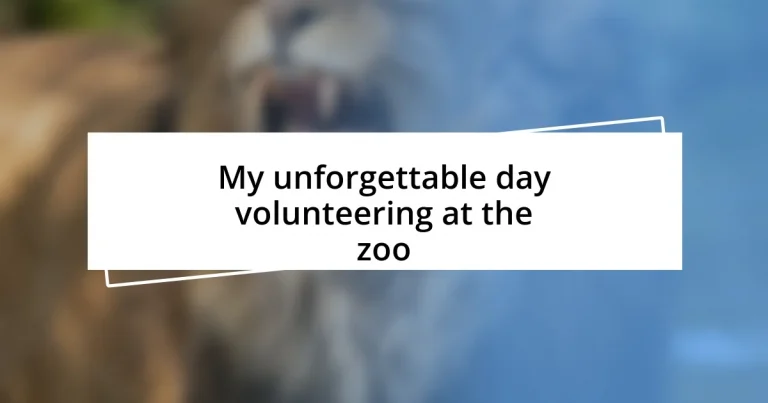 My unforgettable day volunteering at the zoo