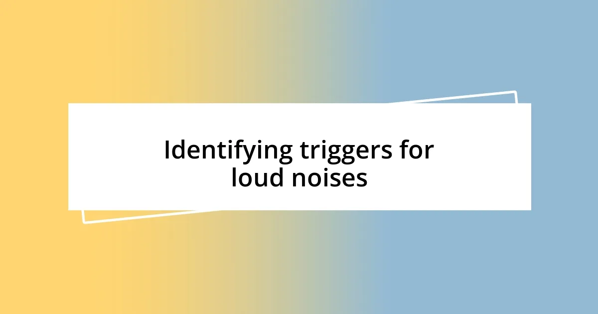 Identifying triggers for loud noises